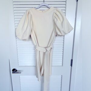 NWT puff sleeve mini dress - cream